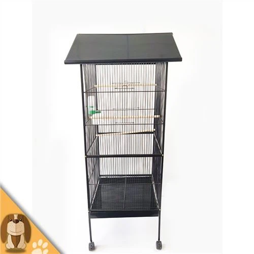 Высококачественная черная птичья клетка с поилкой
